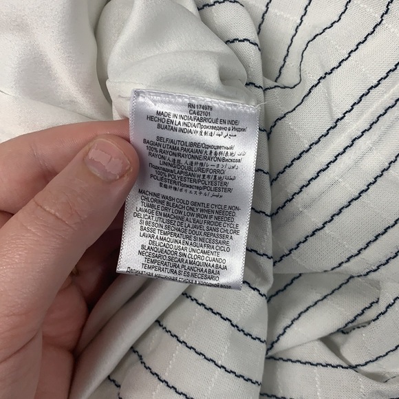 BCBG White and Blue Stripe Button Romper- Sz M - Picture 6 of 6